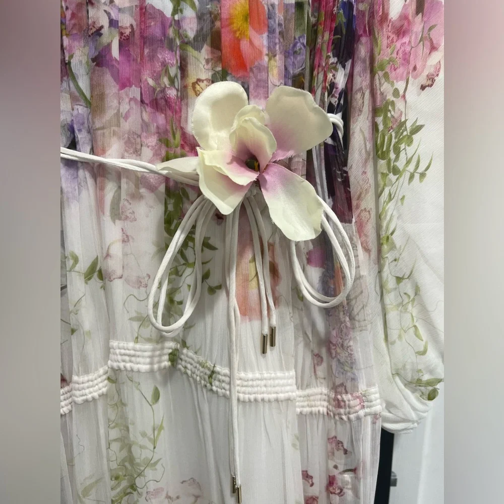 Zimmermann Prima Gathered Midi Dress Floral | Size 1 | Worn Twice - Picture 4 of 8